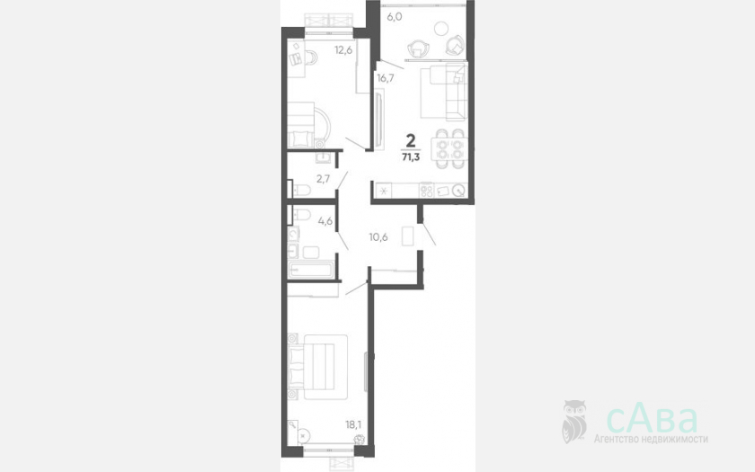 <span>Продается 2-комн. квартира,</span><span>65.30 м², 11/15 этаж </span> фото 0