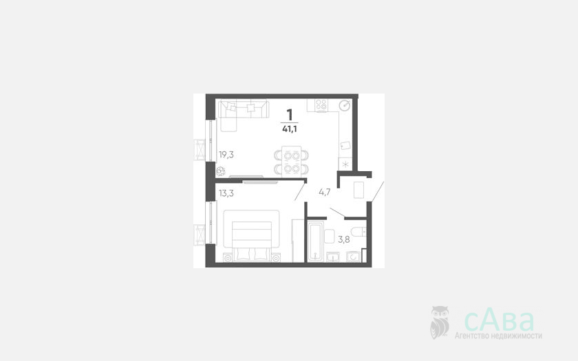 <span>Продается 1-комн. квартира,</span><span>41.10 м², 12/15 этаж </span> фото 0