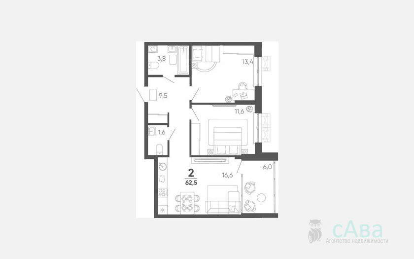 <span>Продается 2-комн. квартира,</span><span>56.50 м², 15/15 этаж </span> фото 0