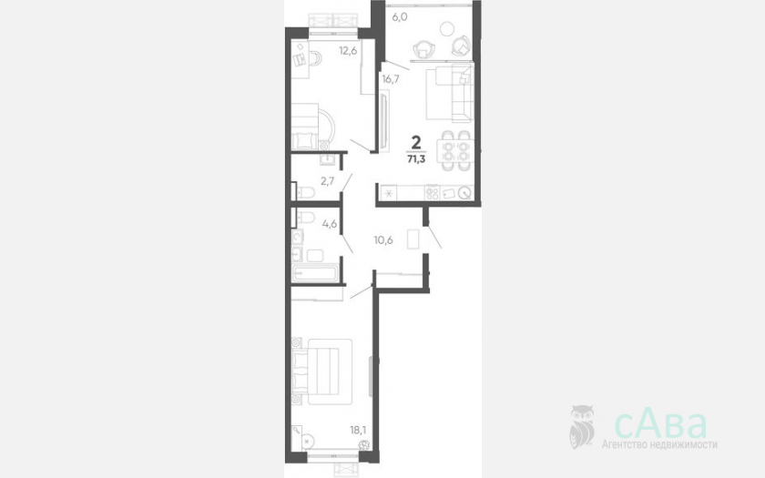 <span>Продается 2-комн. квартира,</span><span>65.30 м², 15/15 этаж </span> фото 0