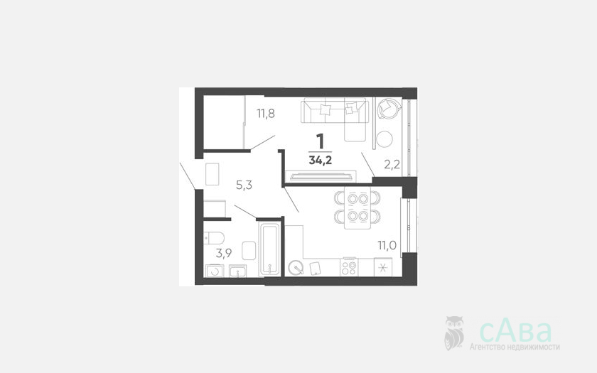 <span>Продается 1-комн. квартира,</span><span>33.10 м², 17/24 этаж </span> фото 0