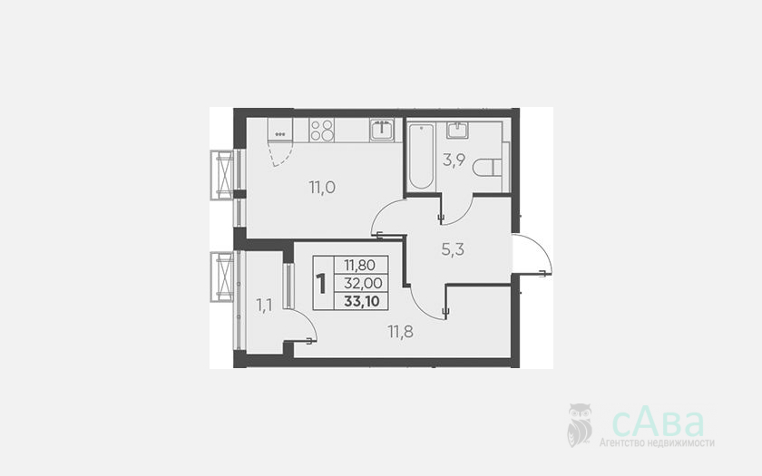 <span>Продается 1-комн. квартира,</span><span>32 м², 23/24 этаж </span> фото 0