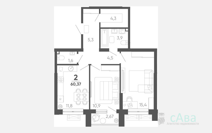 <span>Продается 2-комн. квартира,</span><span>57.70 м², 18/24 этаж </span> фото 0