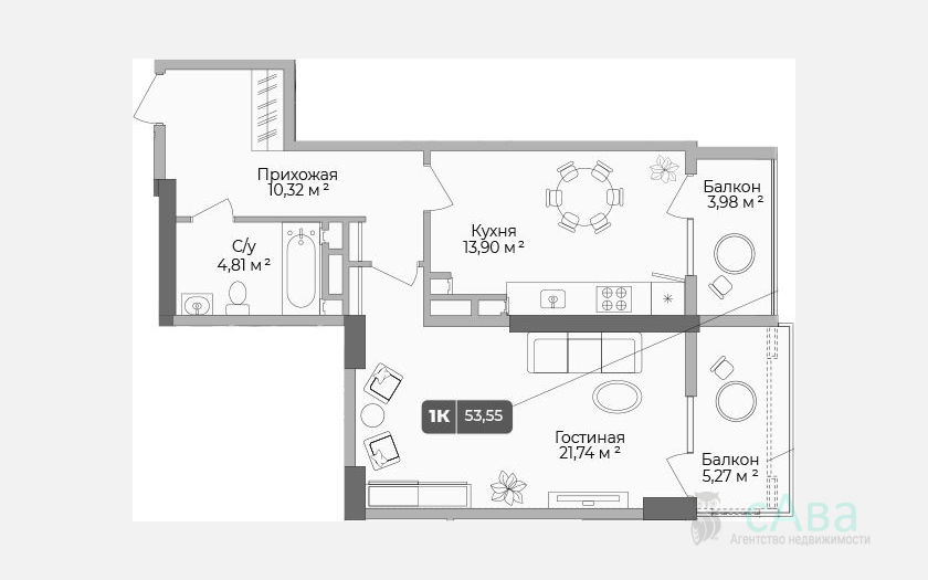 <span>Продается 1-комн. квартира,</span><span>50.78 м², 3/17 этаж </span> фото 0