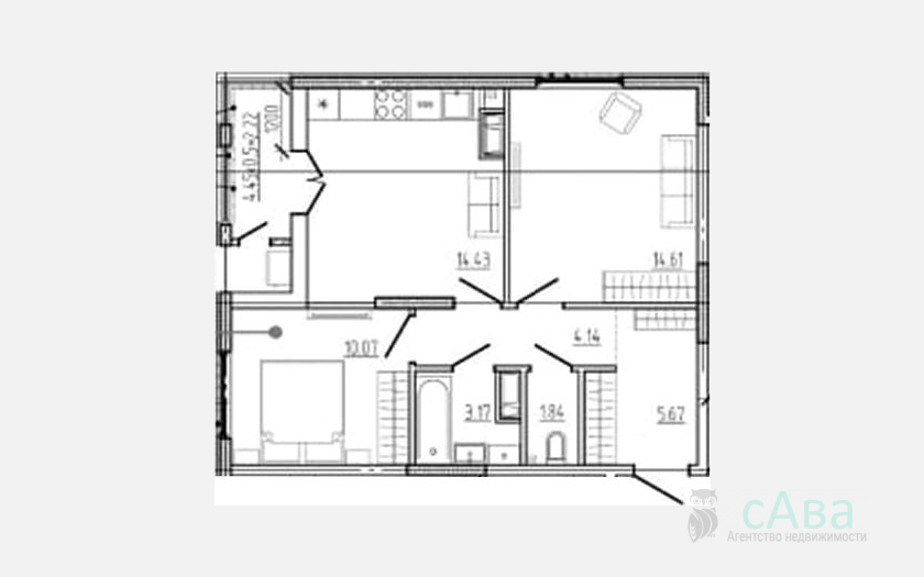 <span>Продается 2-комн. квартира,</span><span>53.93 м², 17/18 этаж </span> фото 0