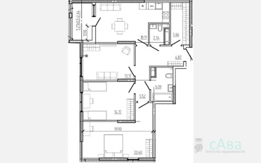 <span>Продается 4-комн. квартира,</span><span>89.33 м², 14/18 этаж </span> фото 0