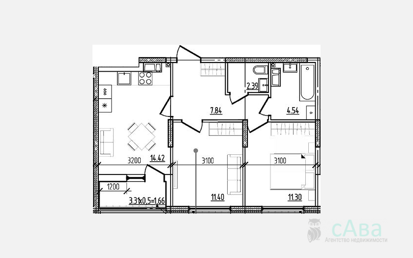<span>Продается 2-комн. квартира,</span><span>51.89 м², 6/9 этаж </span> фото 0