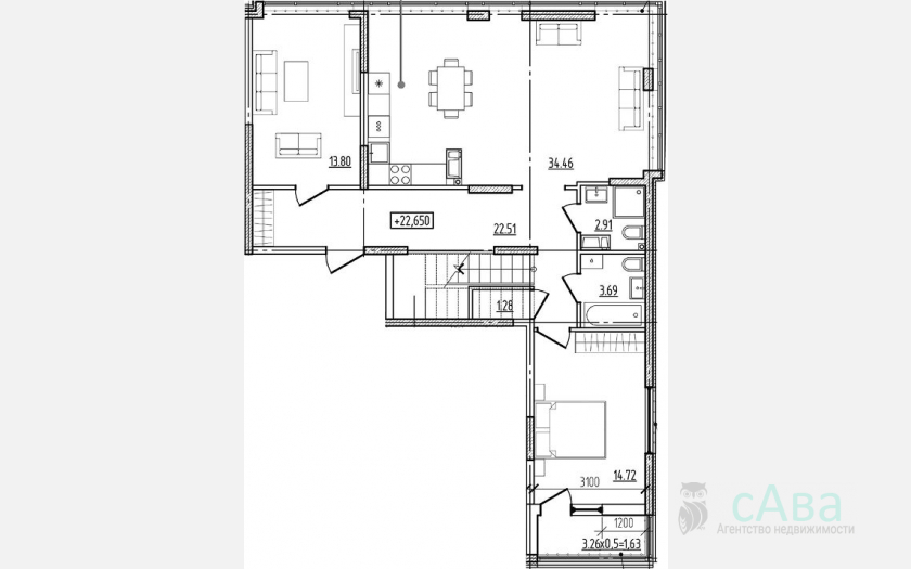 <span>Продается 4-комн. квартира,</span><span>152.96 м², 8/9 этаж </span> фото 0