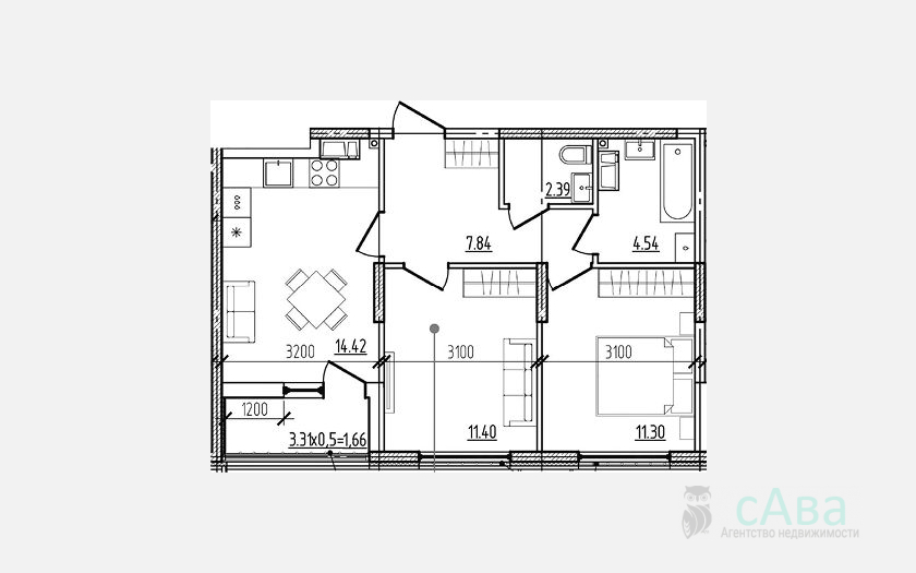<span>Продается 2-комн. квартира,</span><span>51.89 м², 8/9 этаж </span> фото 0