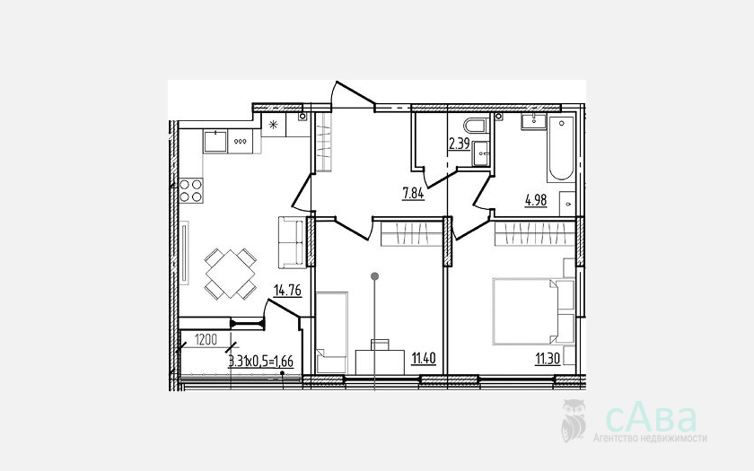 <span>Продается 2-комн. квартира,</span><span>52.67 м², 1/9 этаж </span> фото 0