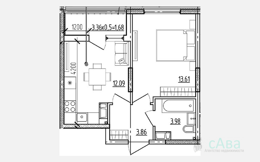 <span>Продается 1-комн. квартира,</span><span>33.54 м², 3/9 этаж </span> фото 0