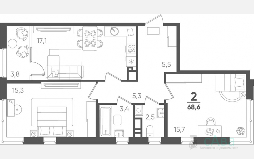 <span>Продается 2-комн. квартира,</span><span>64.80 м², 7/18 этаж </span> фото 0