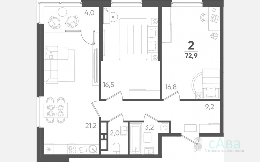 <span>Продается 2-комн. квартира,</span><span>68.90 м², 10/18 этаж </span> фото 0