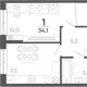 1-комн. квартира, 34.10 м², 1/15 этаж фото 0