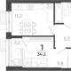 1-комн. квартира, 33.10 м², 18/24 этаж фото 0