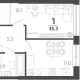 1-комн. квартира, 35.30 м², 4/24 этаж фото 0