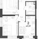 2-комн. квартира, 49.17 м², 21/24 этаж фото 0