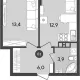 2-комн. квартира, 37.30 м², 18/18 этаж фото 2