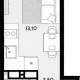 студия, 19.80 м², 15/18 этаж фото 0