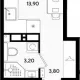 студия, 20.90 м², 16/18 этаж фото 0