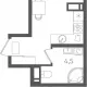 студия, 24.80 м², 7/18 этаж фото 0