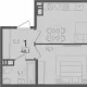 1-комн. квартира, 42.30 м², 9/9 этаж фото 0
