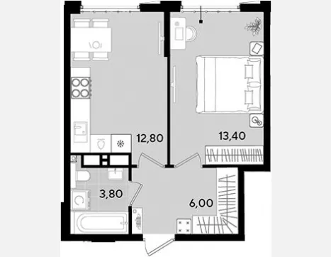1-комн. квартира, 36 м², 18/18 этаж фото 0