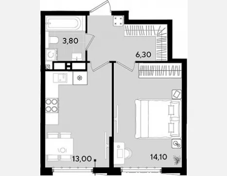 3-комн. квартира, 56.30 м², 3/18 этаж фото 2