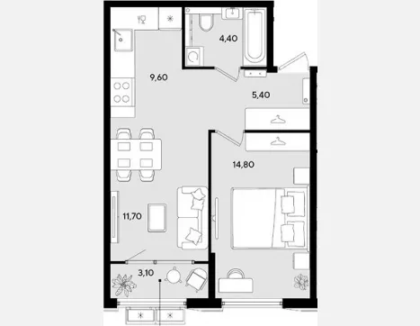 2-комн. квартира, 45.90 м², 2/18 этаж фото 0