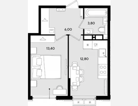 1-комн. квартира, 36 м², 18/18 этаж фото 0