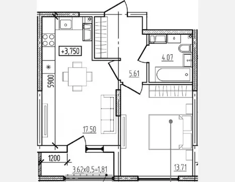 2-комн. квартира, 40.89 м², 2/9 этаж фото 0