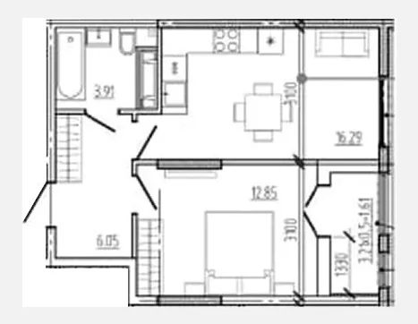 2-комн. квартира, 39.10 м², 11/18 этаж фото 0