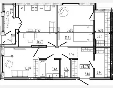 2-комн. квартира, 64.95 м², 1/18 этаж фото 0