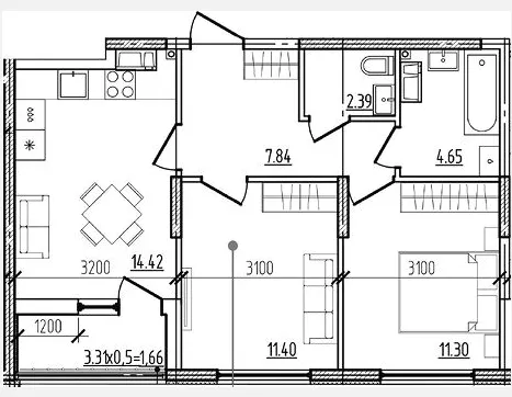2-комн. квартира, 52 м², 2/9 этаж фото 0