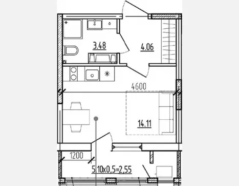 студия, 21.65 м², 5/9 этаж фото 0