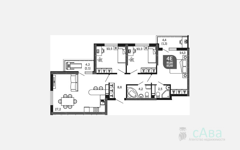 <span>Продается 4-комн. квартира,</span><span>80 м², 23/23 этаж </span> фото 0