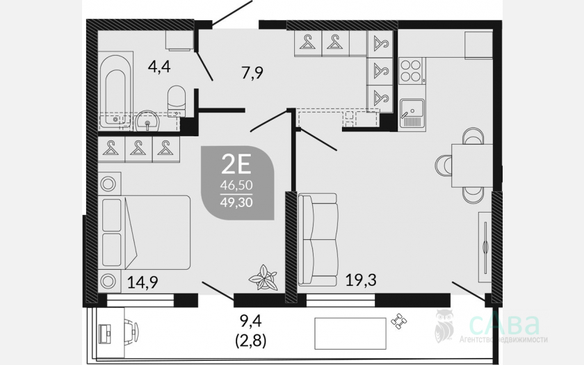 <span>Продается 2-комн. квартира,</span><span>46.50 м², 1/23 этаж </span> фото 0