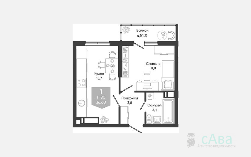 <span>Продается 2-комн. квартира,</span><span>35.40 м², 21/24 этаж </span> фото 0