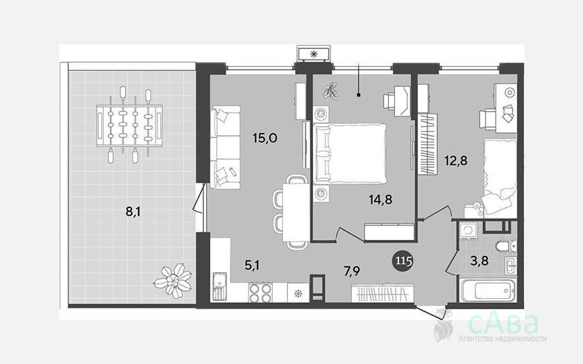 <span>Продается 3-комн. квартира,</span><span>59.40 м², 10/18 этаж </span> фото 0