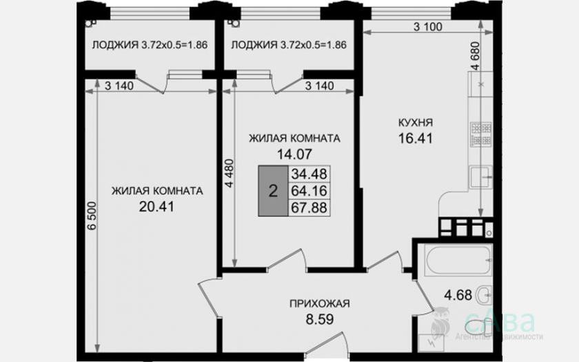 <span>Продается 2-комн. квартира,</span><span>64.16 м², 6/8 этаж </span> фото 0