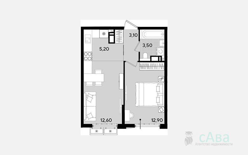 <span>Продается 2-комн. квартира,</span><span>37.30 м², 17/18 этаж </span> фото 0