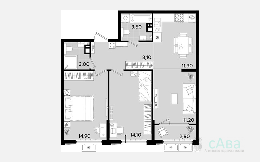 <span>Продается 1-комн. квартира,</span><span>36 м², 18/18 этаж </span> фото 2