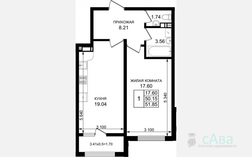 <span>Продается 1-комн. квартира,</span><span>50.15 м², 8/8 этаж </span> фото 0