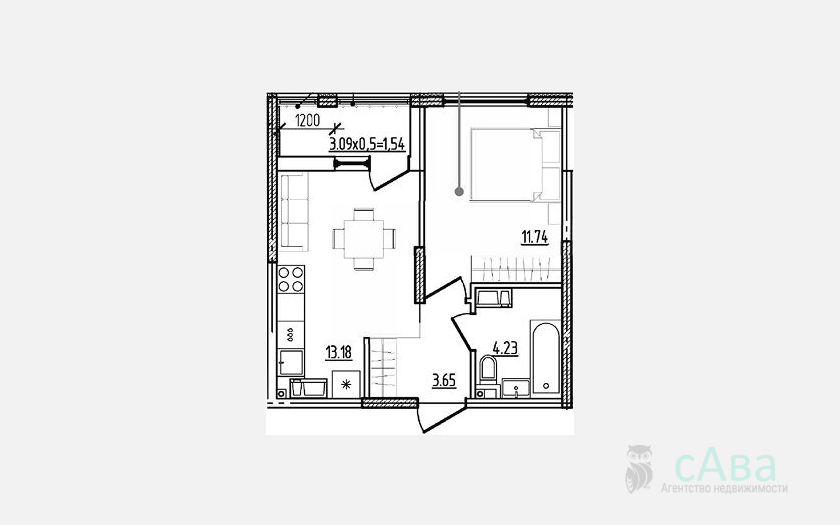 <span>Продается 1-комн. квартира,</span><span>32.80 м², 3/9 этаж </span> фото 0