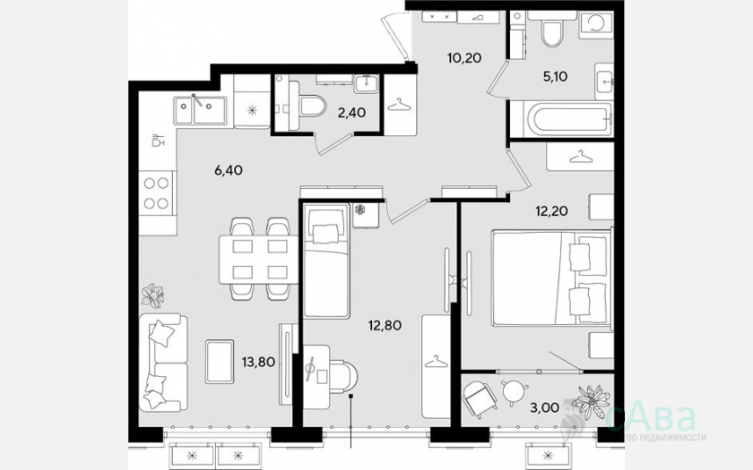 <span>Продается 3-комн. квартира,</span><span>62.90 м², 2/9 этаж </span> фото 0