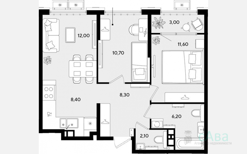 <span>Продается 3-комн. квартира,</span><span>59.30 м², 6/9 этаж </span> фото 0