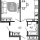 2-комн. квартира, 47.70 м², 23/23 этаж фото 0