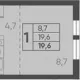 студия, 19.60 м², 14/15 этаж фото 0