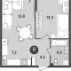 2-комн. квартира, 43 м², 9/9 этаж фото 0