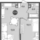 2-комн. квартира, 43 м², 7/9 этаж фото 0